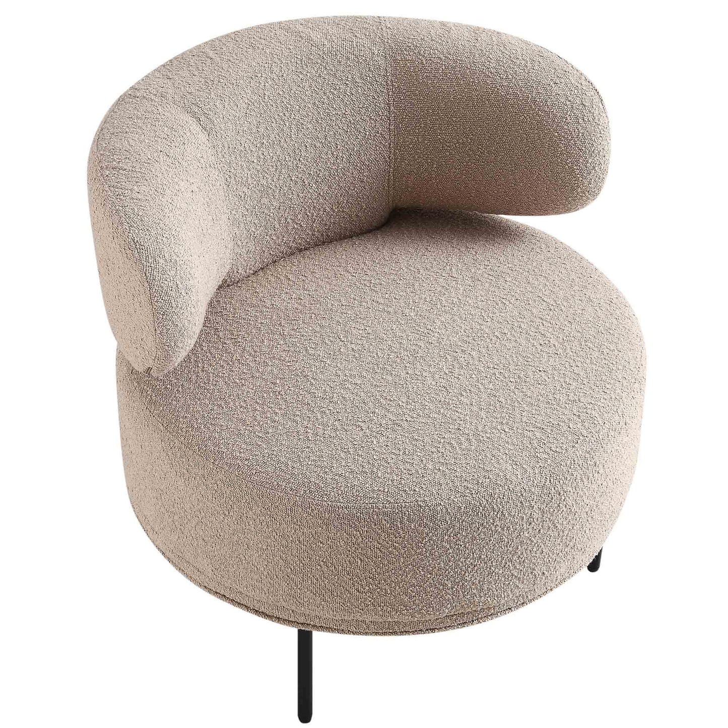 Fauteuil d'appoint à oreilles Penn Taupe Boucle