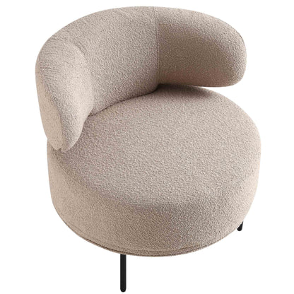 Fauteuil d'appoint à oreilles Penn Taupe Boucle