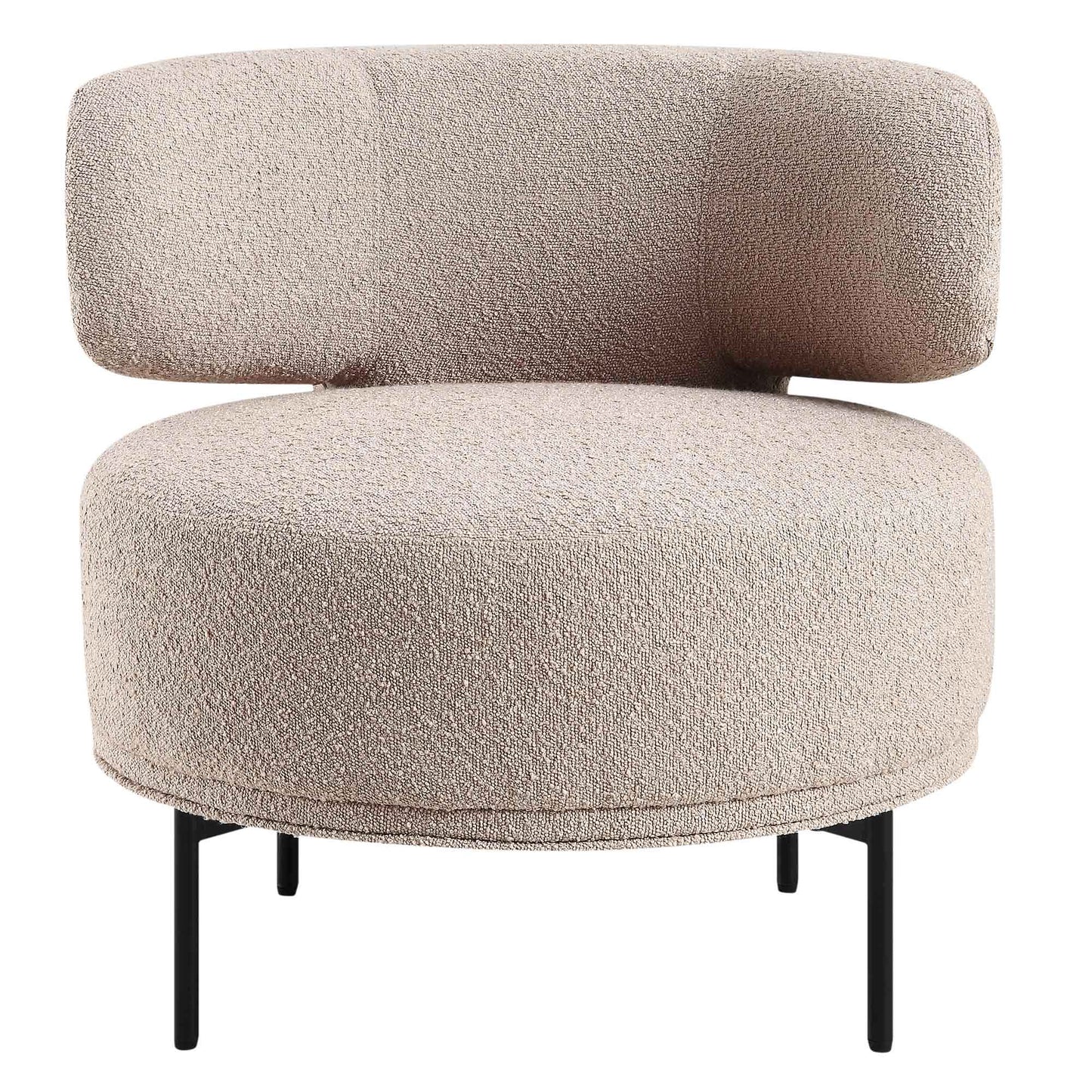 Fauteuil d'appoint à oreilles Penn Taupe Boucle