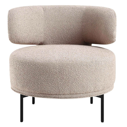 Fauteuil d'appoint à oreilles Penn Taupe Boucle