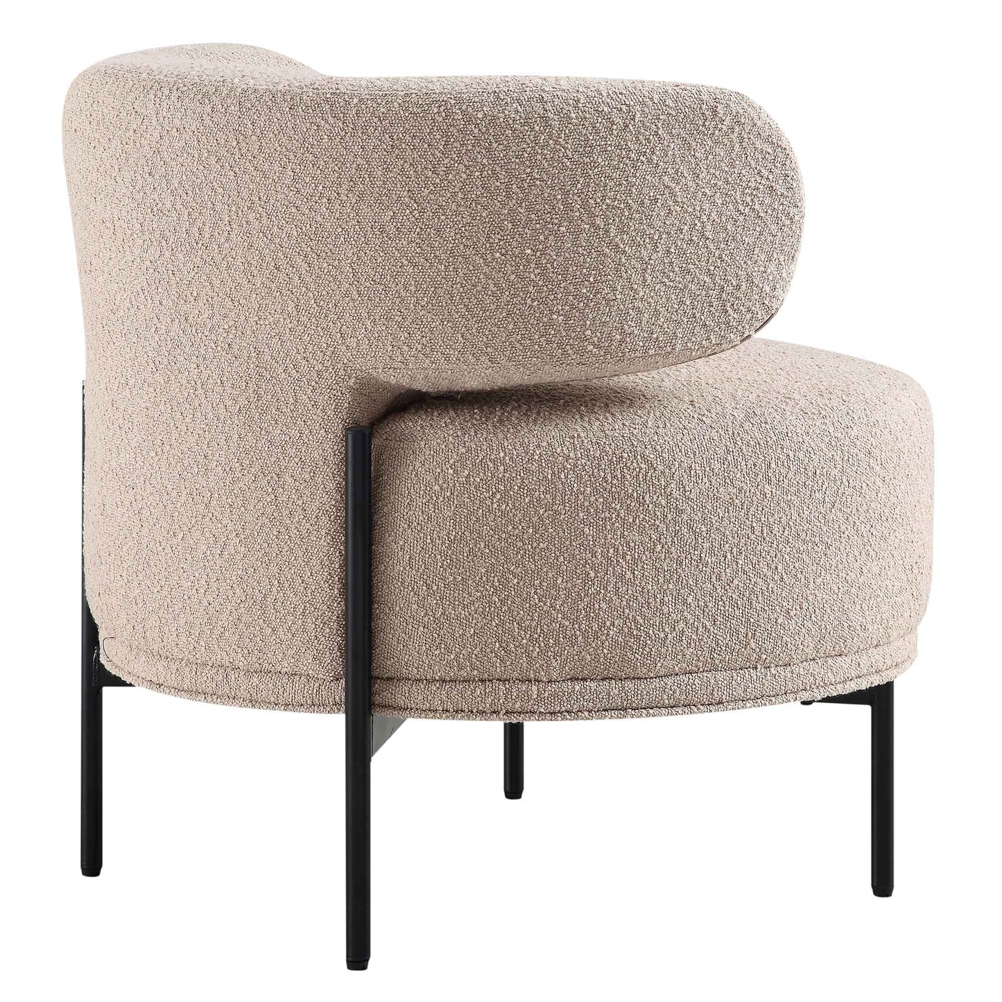 Fauteuil d'appoint à oreilles Penn Taupe Boucle