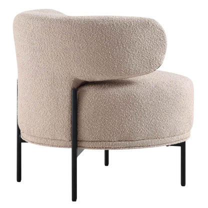 Fauteuil d'appoint à oreilles Penn Taupe Boucle
