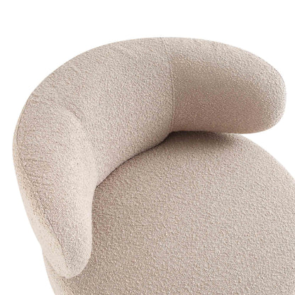 Fauteuil d'appoint à oreilles Penn Taupe Boucle
