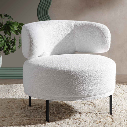 Fauteuil d'appoint à oreilles Penn White Boucle