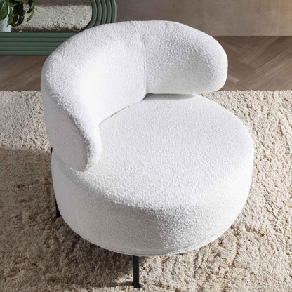 Fauteuil d'appoint à oreilles Penn White Boucle