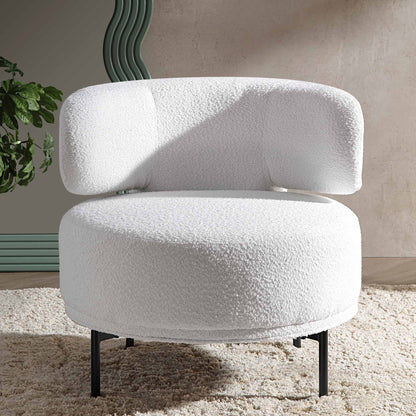 Fauteuil d'appoint à oreilles Penn White Boucle