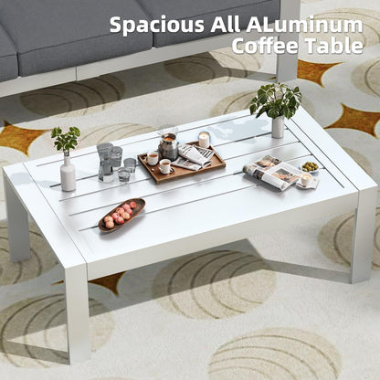 Ensemble de mobilier de patio en aluminium AECOJOY 7 pièces, ensemble de conversation d'extérieur