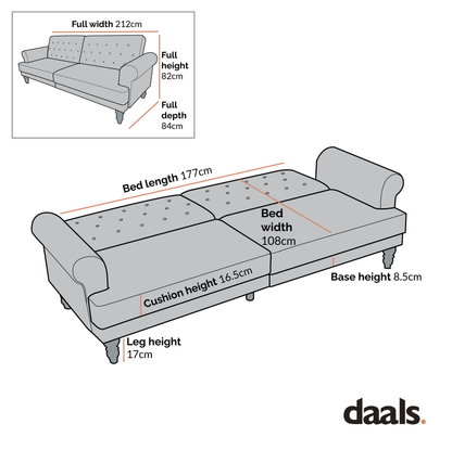 Canapé-lit Chesterfield 3 places Hanney en velours gris