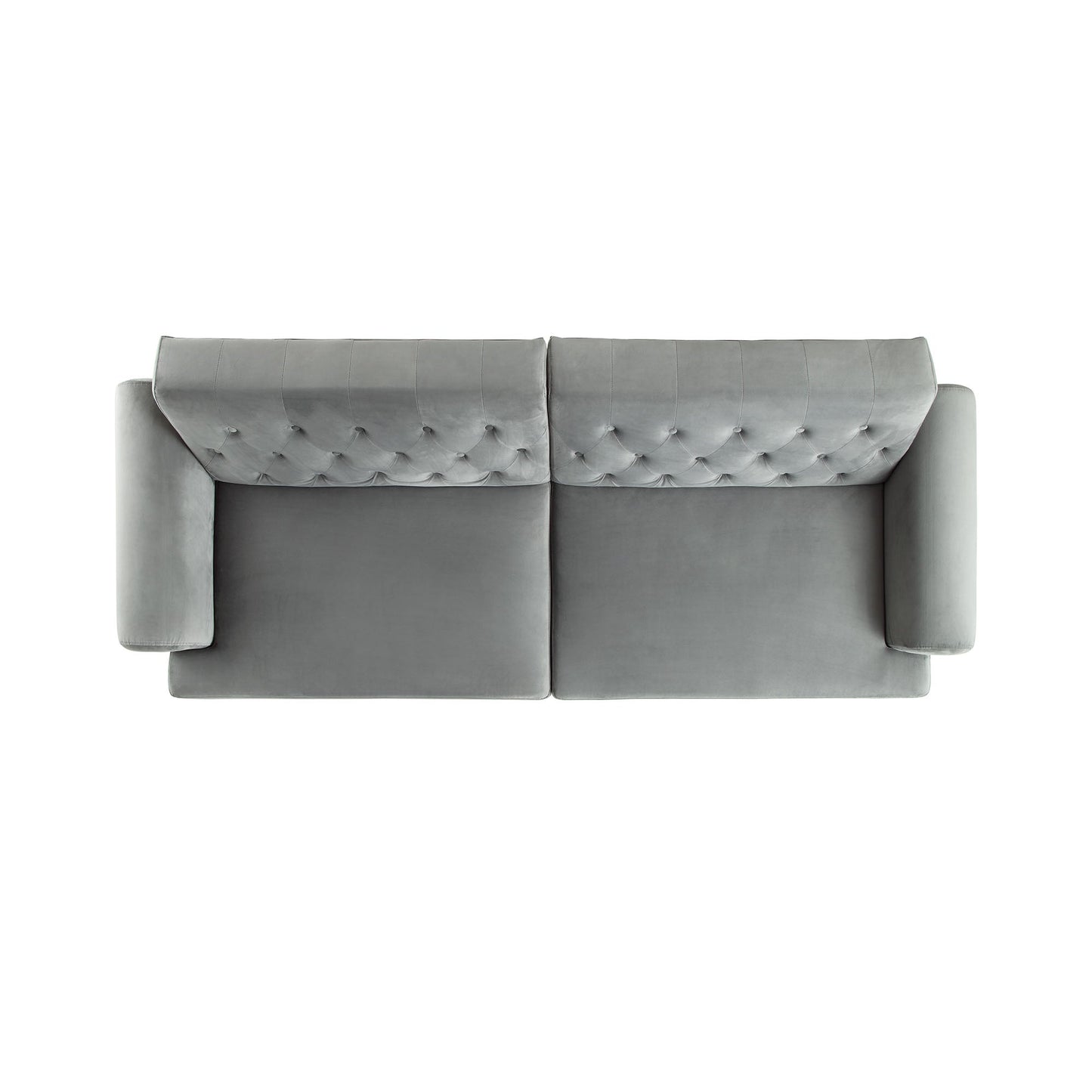 Canapé-lit Chesterfield 3 places Hanney en velours gris