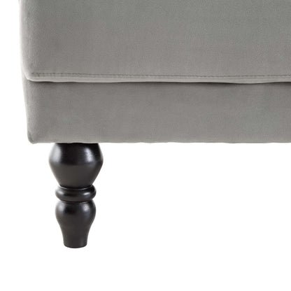 Canapé-lit Chesterfield 3 places Hanney en velours gris