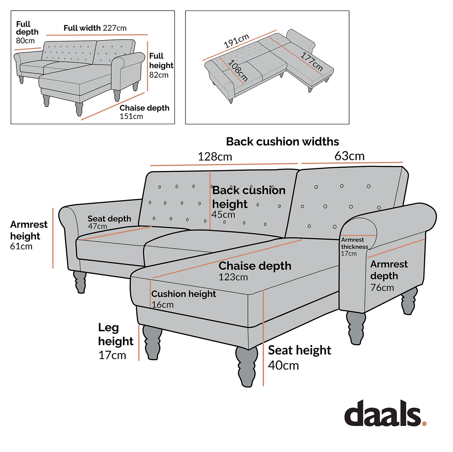 Canapé-lit Chesterfield Hanney en velours gris