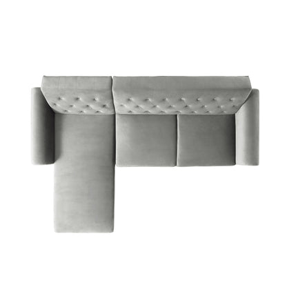 Canapé-lit Chesterfield Hanney en velours gris