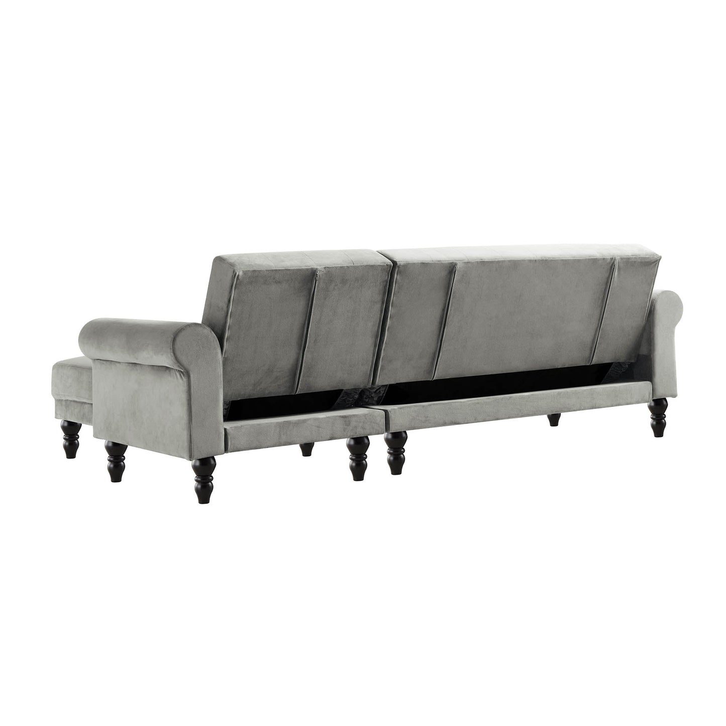 Canapé-lit Chesterfield Hanney en velours gris