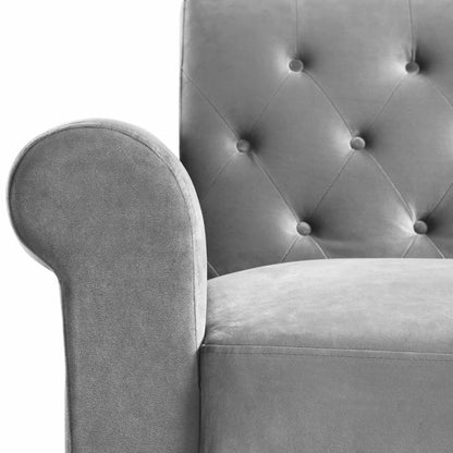 Canapé-lit Chesterfield Hanney en velours gris