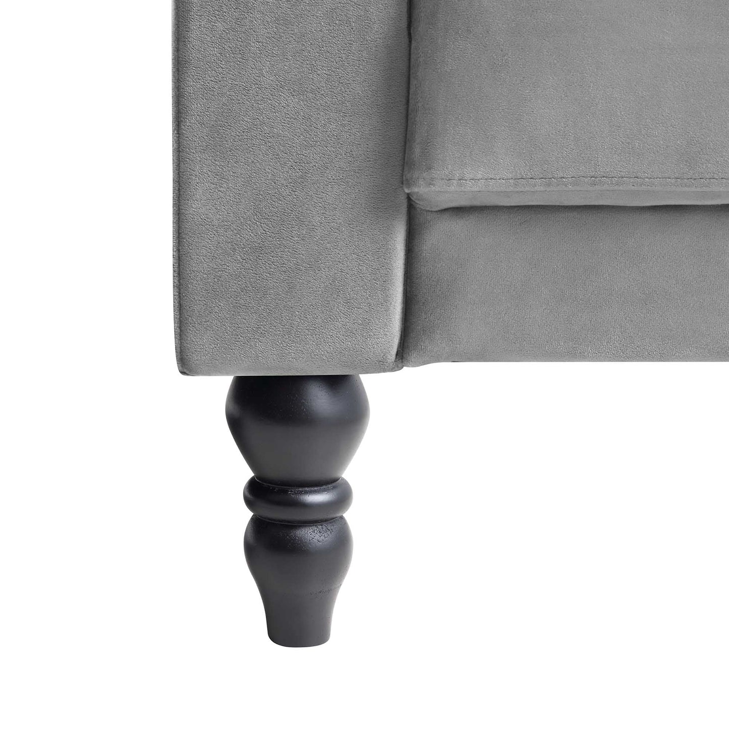 Canapé-lit Chesterfield Hanney en velours gris