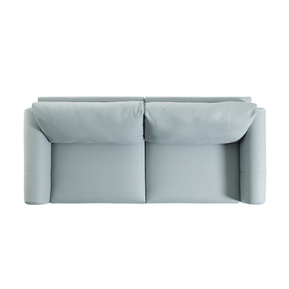 Canapé 3 places Noak en similicuir gris avec pieds chromés