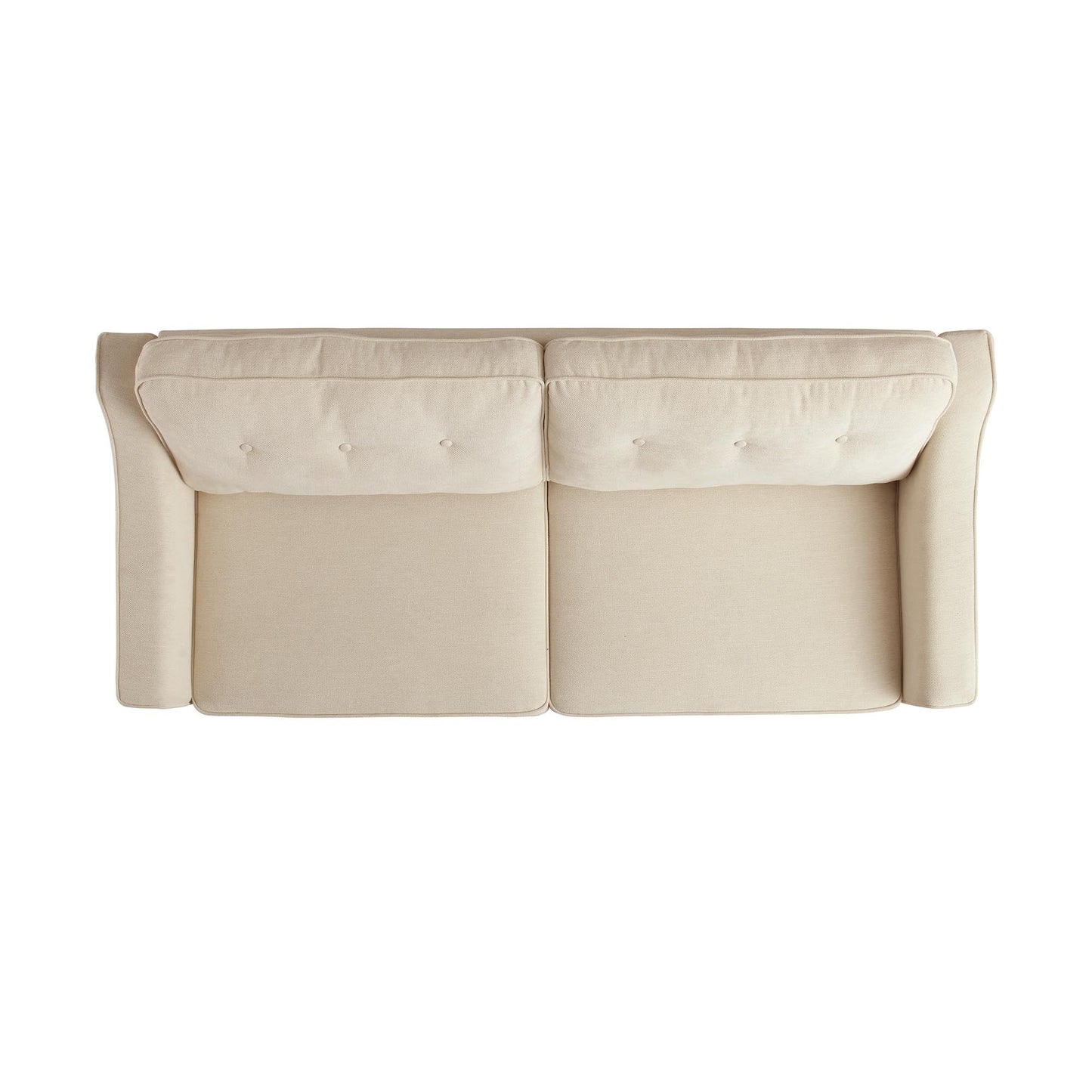 Canapé 3 places Harper en tissu tissé beige avec accoudoirs inclinés