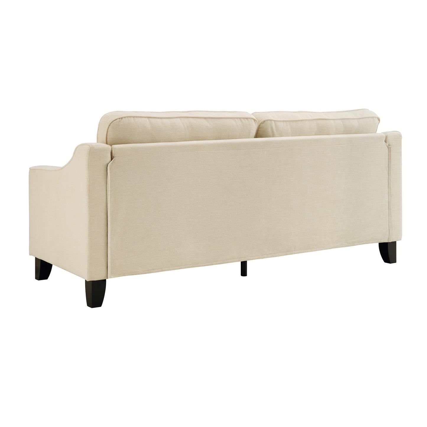 Canapé 3 places Harper en tissu tissé beige avec accoudoirs inclinés
