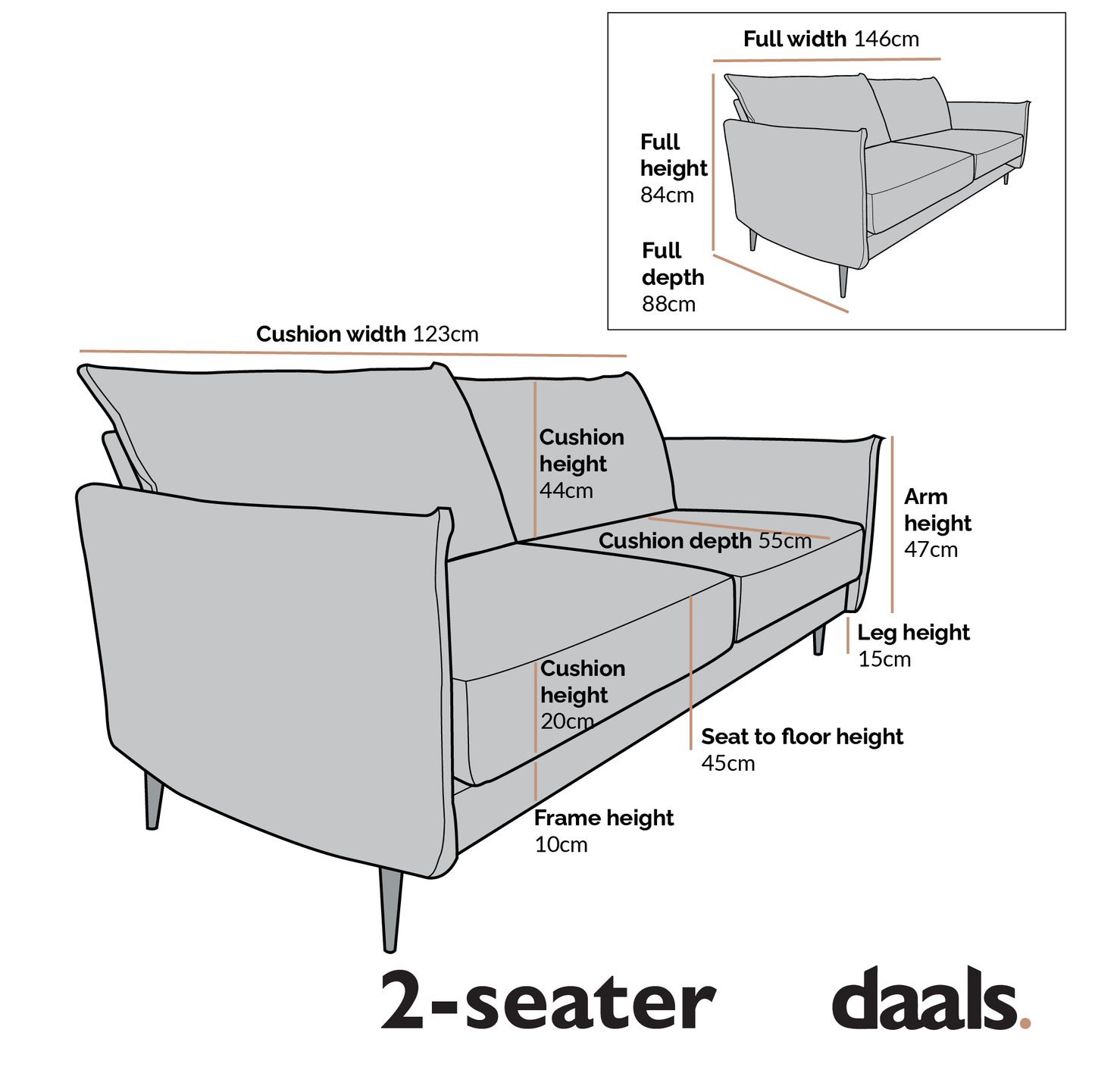 Canapé en tissu tissé beige Bari