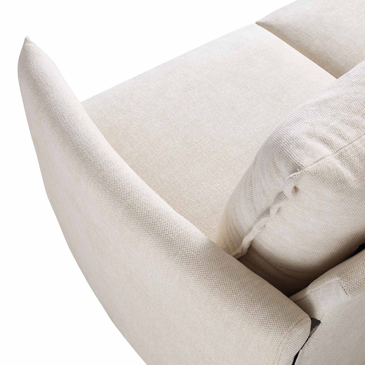 Canapé méridienne en tissu tissé beige clair Bari