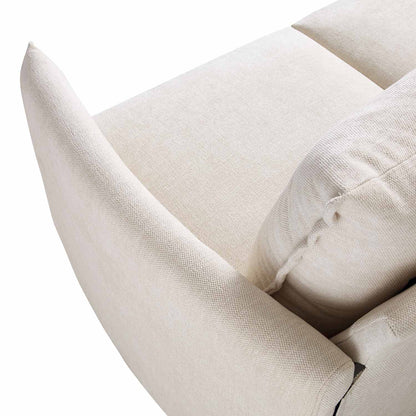 Canapé méridienne en tissu tissé beige clair Bari