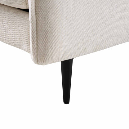 Canapé méridienne en tissu tissé beige clair Bari