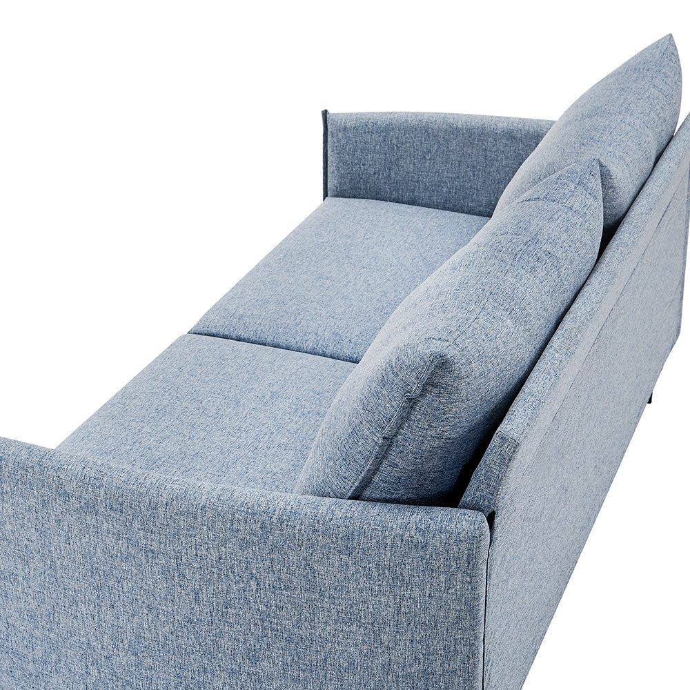 Canapé en tissu bleu lin Bari