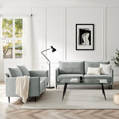 Canapé Bari en tissu brossé gris clair