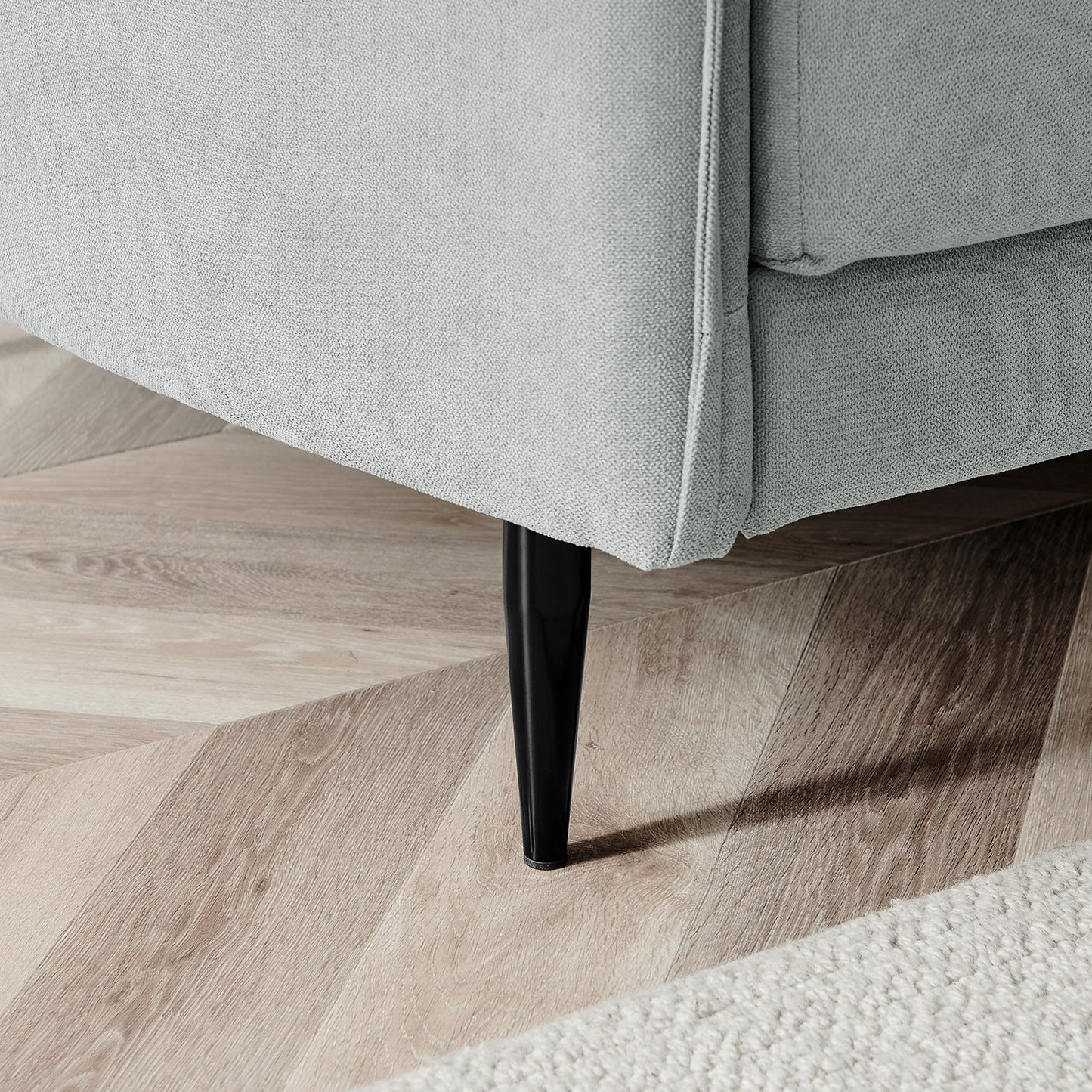 Canapé Bari en tissu brossé gris clair