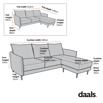 Canapé méridienne en tissu tissé beige clair Bari