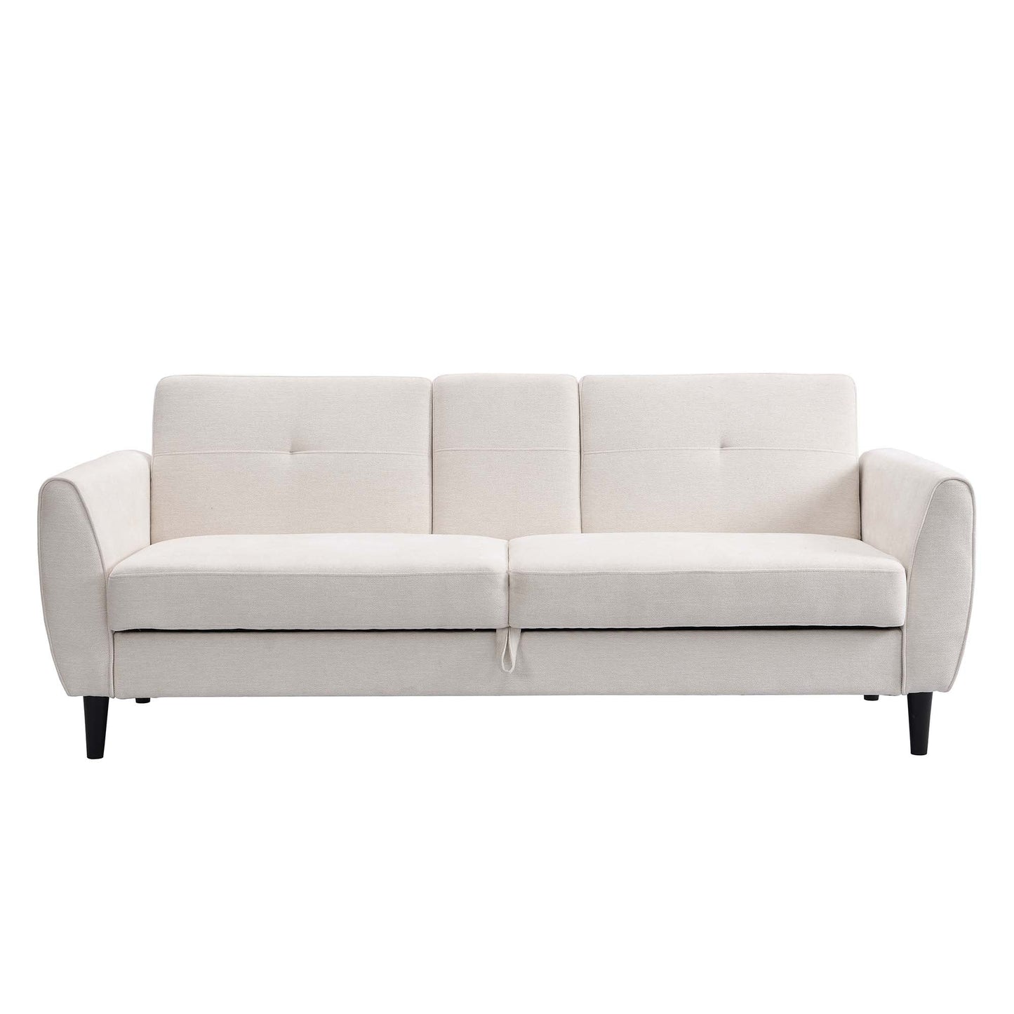 Canapé-lit 3 places avec rangement en tissu tissé beige Latimer