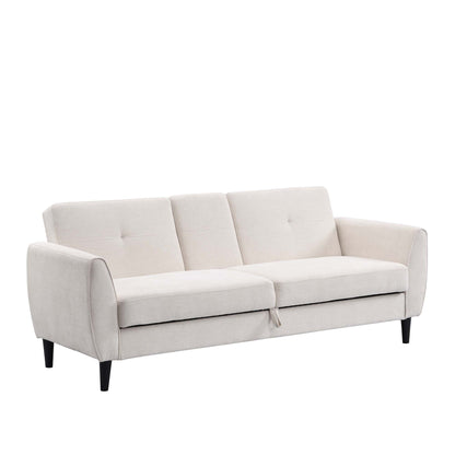 Canapé-lit 3 places avec rangement en tissu tissé beige Latimer