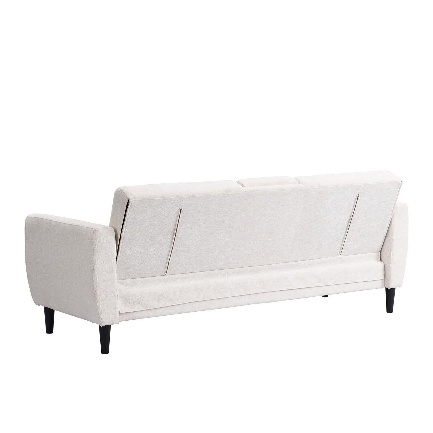 Canapé-lit 3 places avec rangement en tissu tissé beige Latimer