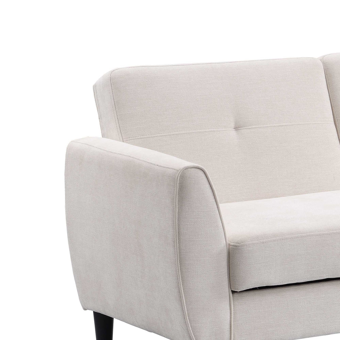 Canapé-lit 3 places avec rangement en tissu tissé beige Latimer