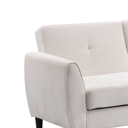 Canapé-lit 3 places avec rangement en tissu tissé beige Latimer