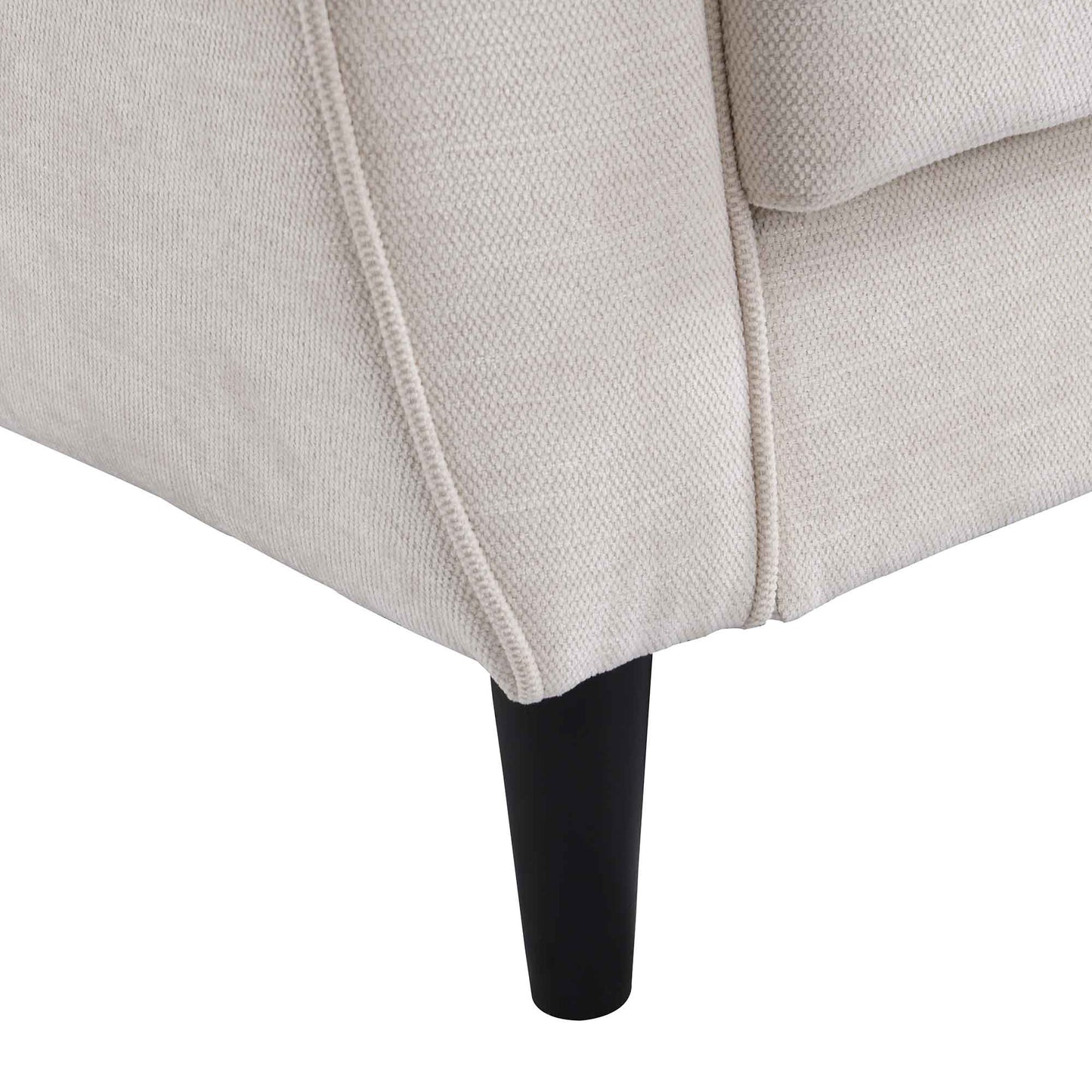 Canapé-lit 3 places avec rangement en tissu tissé beige Latimer