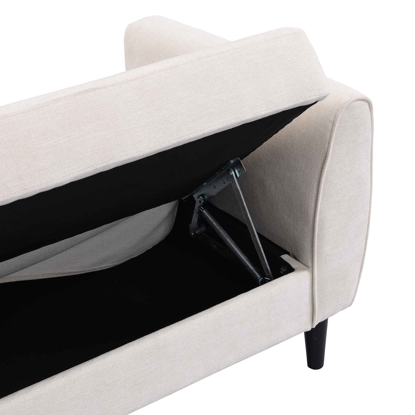 Canapé-lit 3 places avec rangement en tissu tissé beige Latimer