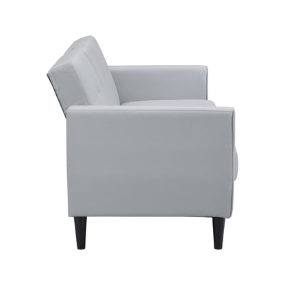 Canapé-lit 3 places avec rangement en similicuir gris Latimer