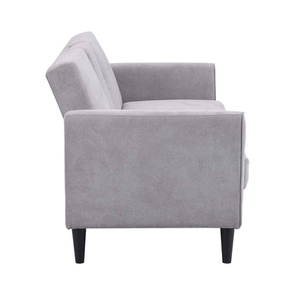 Canapé-lit 3 places avec rangement en tissu brossé gris clair Latimer