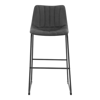 Ensemble de 2 tabourets de bar Sutton avec dossier cannelé (velours gris)