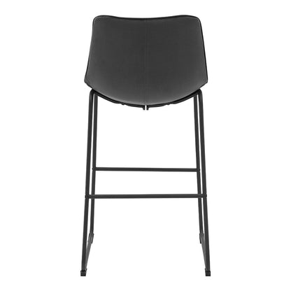 Ensemble de 2 tabourets de bar Sutton avec dossier cannelé (velours gris)