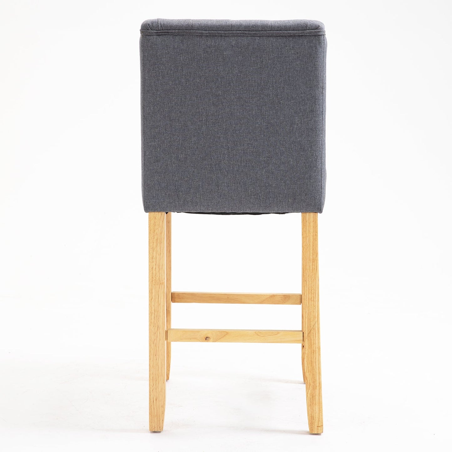 Ensemble de 2 tabourets de bar boutonnés Harbury (lin gris clair)