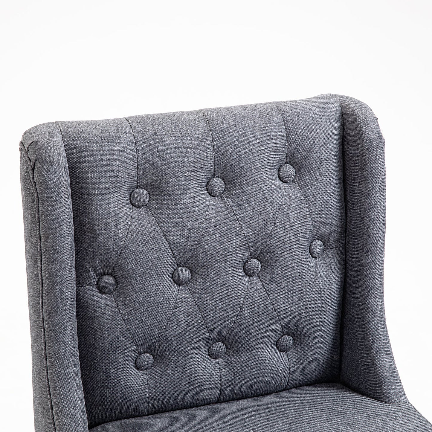 Ensemble de 2 tabourets de bar boutonnés Harbury (lin gris clair)