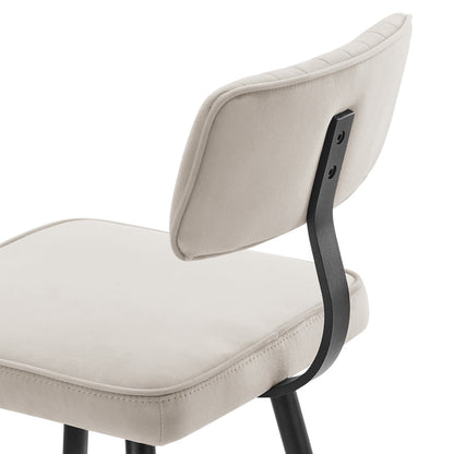 Ensemble de 2 tabourets de bar Charlecote en velours couleur champagne