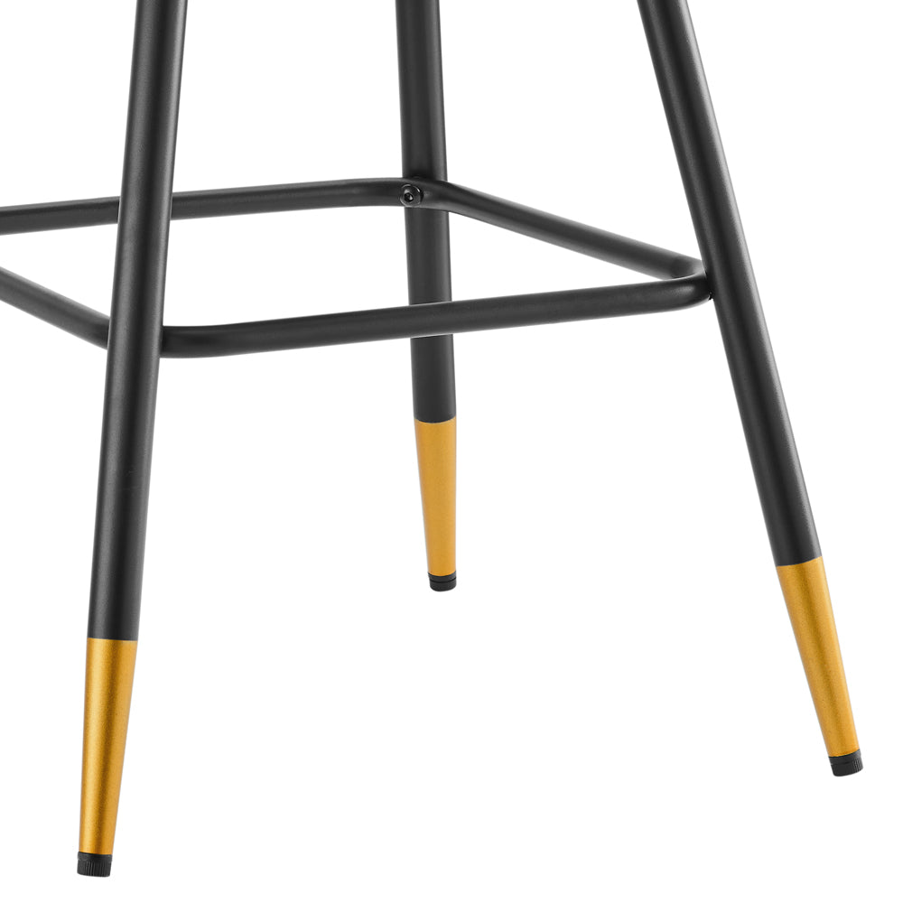 Ensemble de 2 tabourets de bar Charlecote en velours couleur champagne