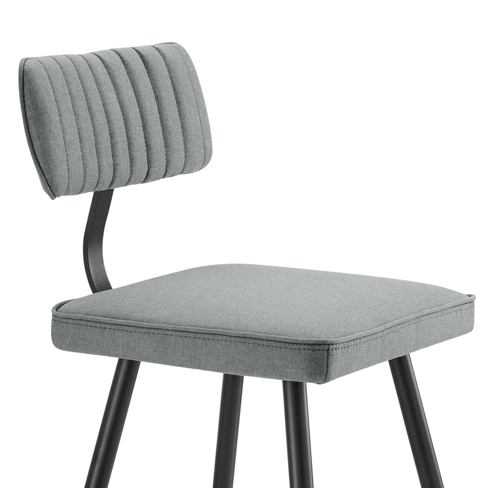 Ensemble de 2 tabourets de bar rembourrés en tissu gris clair Charlecote