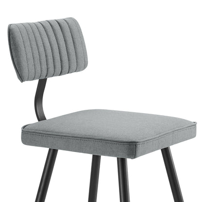 Ensemble de 2 tabourets de bar rembourrés en tissu gris clair Charlecote