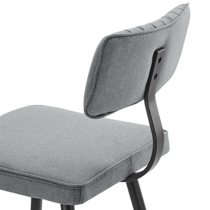 Ensemble de 2 tabourets de bar rembourrés en tissu gris clair Charlecote