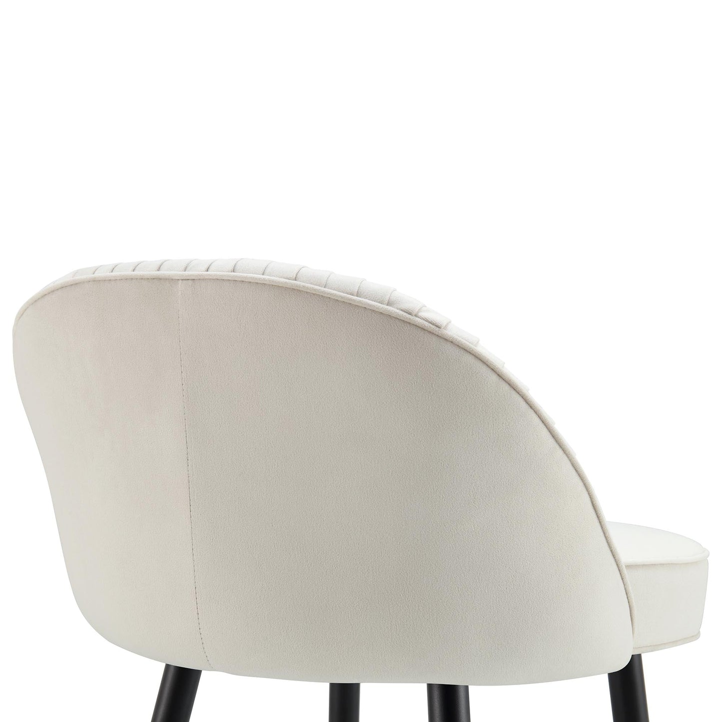 Lot de 2 tabourets de bar rembourrés en velours beige champagne plissé Miyae