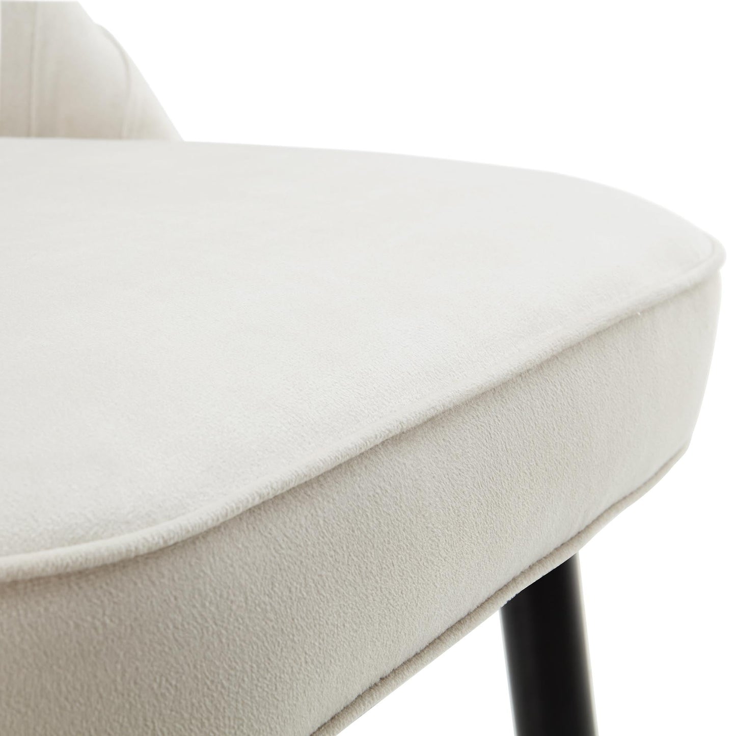 Lot de 2 tabourets de bar rembourrés en velours beige champagne plissé Miyae